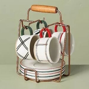 Hearth & Hand Holiday Mug and Plate Set - Red, Green, White